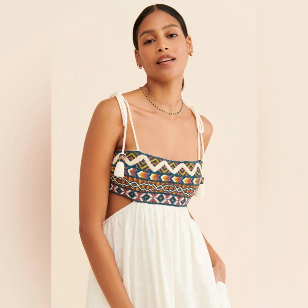Free People Phoenix Beaded Maxi Boho Dress size M